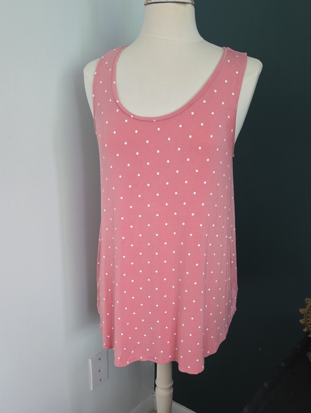 Old Navy Pink Polka Dot Tunic Tank Top